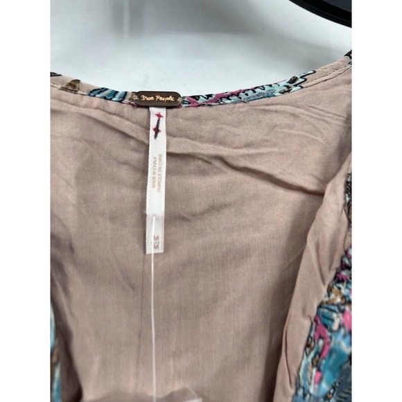 Free People Gold Dust Tie Metallic Printed Wide Leg  Jumpsuit - Picture 7 of 10